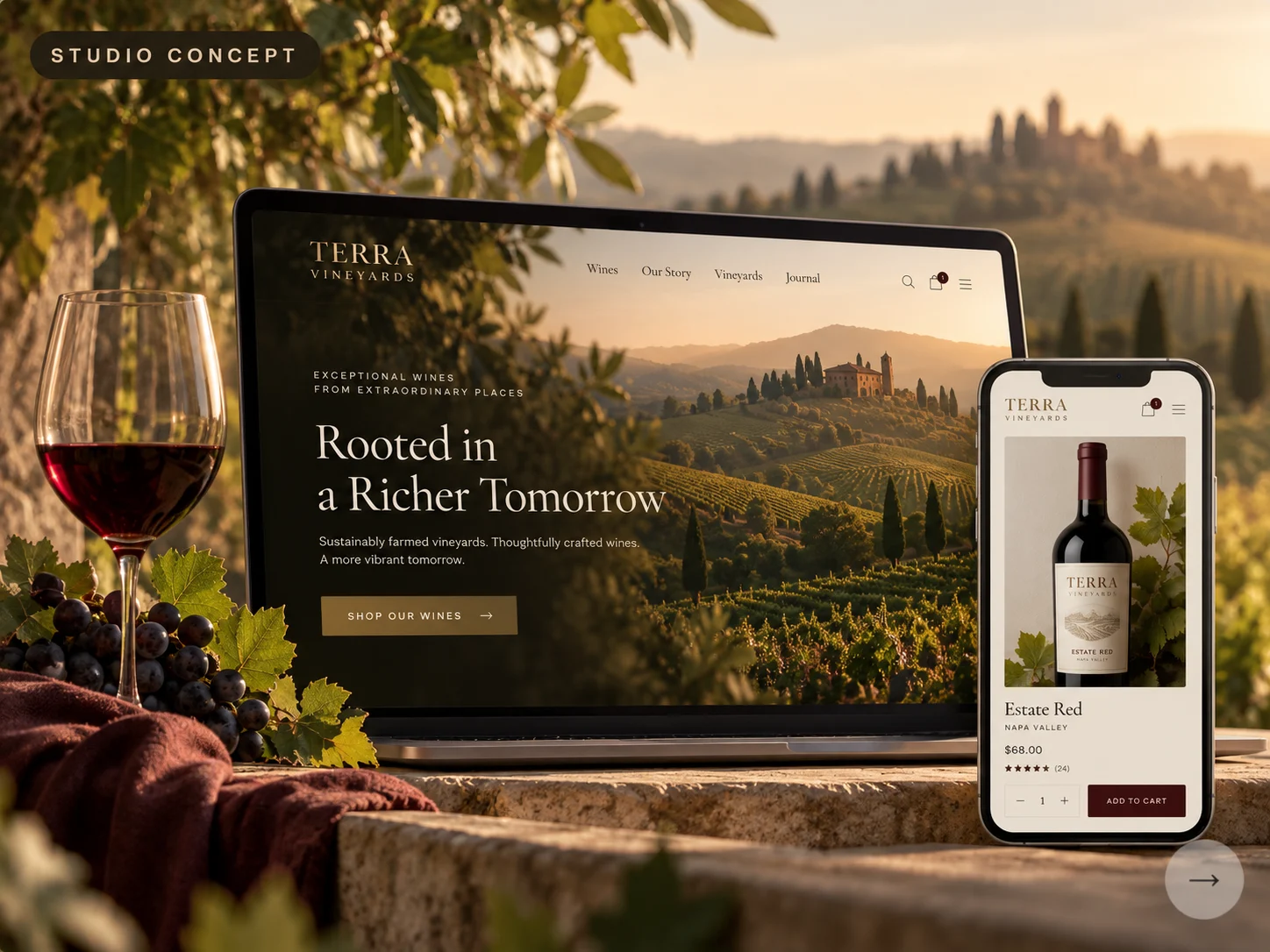 Terra Vineyards — Brand & E-Commerce